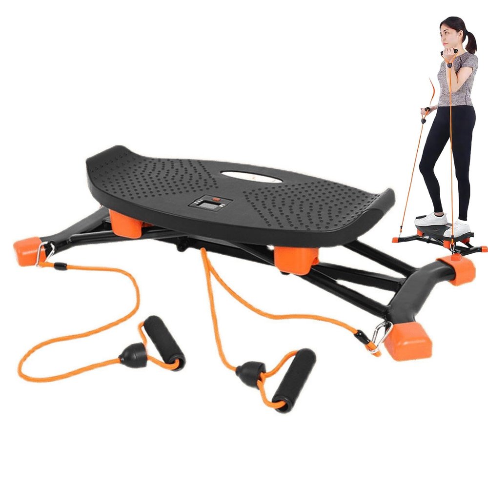 Balancing Machine Ski Training,Balance Trainer with Resistance Bands,Wobble Board Featuring LCD Monitor,Simulate Ski Machine ,Treadmill Portable Stepper for Full Body Workout,300 Lbs Weight Capacity