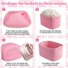 Junkin 3 Pack Pink Gift Basket Empty Cotton Woven Laundry Basket 15 x 10 x 8.7 Inch Pink Storage Bin for Closet Organizing Nursery view 3