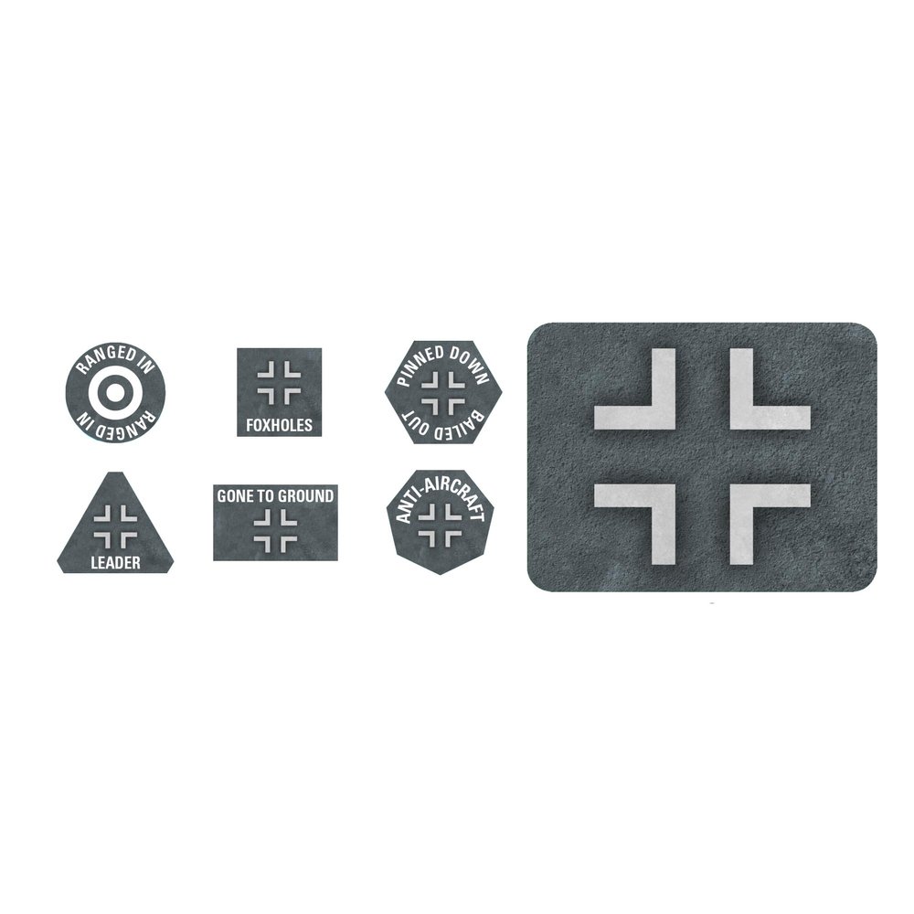Flames of War: GE913 German EW Tokens (x20) & Objectives (x2)