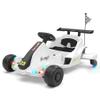 12V Kids Electric Go Kart for Ages 4+, Drift Go Cart with Music & LED Lights, Drifting Car with Swivel Rear Wheels, Adjustable Seat Belt, Outdoor Ride on Toys for Boys and Girls(White) view 1
