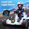 12V Kids Electric Go Kart for Ages 4+, Drift Go Cart with Music & LED Lights, Drifting Car with Swivel Rear Wheels, Adjustable Seat Belt, Outdoor Ride on Toys for Boys and Girls(White) view 2