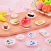 Magibeads 30Pcs Miniature Blue and White Porcelain Resin Plates Chinese Style Flower Mini Plate Resin Decorations Micro Landscape Decoration Small Tableware Imitation Ceramic Bowl Tiny Dishes Ornament view 3