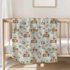 Cute Baby Animals Baby Blankets for Girl Boy Bear Lion Zebra Giraffe Rainbow Ship Stars Swaddle Receiving Blanket for Infant Toddler Nursery Crib Zoo Safari Ark Animals Bed Blankets Green 30x40inch view 2