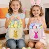 Personalized Easter Basket for Kids, Boys & Girls Ideal for Egg Hunting & Easter Gift Storage (Yellow Sequin Bunny Basket) view 3