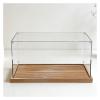 Full Size Acrylic Display Case, Stackable Action Figures Clear Boxes for Collectibles Memorabilia Statue, Helmet Stand with Wood Grain Base(33x20x20in (83.8x50.8x50.8cm)) view 1