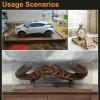 Full Size Acrylic Display Case, Stackable Action Figures Clear Boxes for Collectibles Memorabilia Statue, Helmet Stand with Wood Grain Base(33x20x20in (83.8x50.8x50.8cm)) view 2