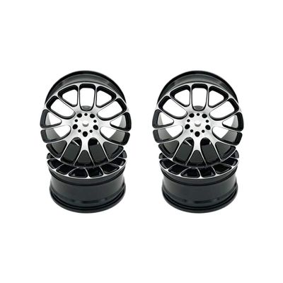 4 Pcs Aluminum Wheels 52x26MM Wheel Hub Compatible with I TT02 MN86K 1/10 RC Road Racing(Black)