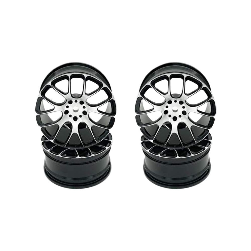 4 Pcs Aluminum Wheels 52x26MM Wheel Hub Compatible with I TT02 MN86K 1/10 RC Road Racing(Black)