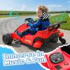 12V Kids Electric Go Kart for Ages 4+, Drift Go Cart with Music & LED Lights, Drifting Car with Swivel Rear Wheels, Adjustable Seat Belt, Outdoor Ride on Toys for Boys and Girls (Red) view 3