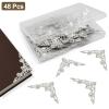 Zorveiio 48pcs Solid Pure Copper Box Corner Protectors, Retro Table Edge Cover Cabinet Furniture Decoration, Edge Safety Desktop Jewelry Box for Home/DIY Enthusiasts(Silver) view 2
