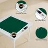 Anwick 35.4" Square Folding Card Table, Mahjong Table with Green Felt, 4-Player Portable Game Table with Chip Trays & Cup Holders, Foldable Domino Table for Mahjong Poker Domino Game view 3