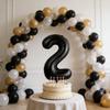10 Pcs Black Number 0-9 Balloons 16 Inch Number Mylar Foil Balloons Custom Digital Balloon for Birthday Party Baby Shower Anniversary Party Decorations (Black) view 4