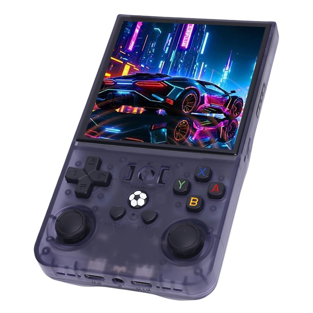 aqxreight Handheld Game Console for System Translucent Grey 4 Inch 720x720 Screen 4000mAh Double Joysticks Portable Retro Video Game Console for Travel 128G for RK3326 This by P Handheld (128G)