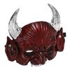 Beaupretty Halloween Half Face Crimson Fiend Mask with Horns for Men and Women, Creepy Latex Masquerade Accessory for Role Play and Haunted Party Costume view 1