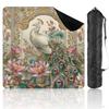 31.5" x 31.5" Mahjong Mat for Table with Carrying Bag Symmetrical Chinoiserie Peacock Pastel Feathers Floral Non-Slip Noise-Reducing Game Mat Mahjong Accessories for Poker Dominoes Board Games view 1