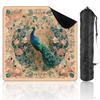 31.5" x 31.5" Mahjong Mat for Table with Carrying Bag Tranquil Peacock Design Swirling Cherry Blossoms Muted Non-Slip Noise-Reducing Game Mat Mahjong Accessories for Poker Dominoes Board Games view 1