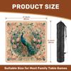 31.5" x 31.5" Mahjong Mat for Table with Carrying Bag Tranquil Peacock Design Swirling Cherry Blossoms Muted Non-Slip Noise-Reducing Game Mat Mahjong Accessories for Poker Dominoes Board Games view 2
