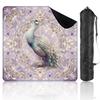 31.5" x 31.5" Mahjong Mat for Table with Carrying Bag Graceful Peacock Design Gold Accents Soft Pastel Non-Slip Noise-Reducing Game Mat Mahjong Accessories for Poker Dominoes Board Games view 1