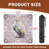 31.5" x 31.5" Mahjong Mat for Table with Carrying Bag Graceful Peacock Design Gold Accents Soft Pastel Non-Slip Noise-Reducing Game Mat Mahjong Accessories for Poker Dominoes Board Games view 2