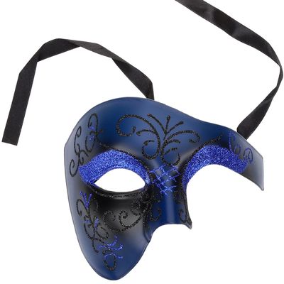 BESTonZON Carnival Masquerade Half Face Mask Hand Painted Plastic Phantom Mask for Halloween Party Cosplay and Stage Performance