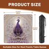 31.5" x 31.5" Mahjong Mat for Table with Carrying Bag Symmetrical Chinoiserie Peacock Art Soft Lavender Mint Non-Slip Noise-Reducing Game Mat Mahjong Accessories for Poker Dominoes Board Games view 2