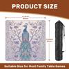 31.5" x 31.5" Mahjong Mat for Table with Carrying Bag Peacock Full Plumage Iridescent Feathers Vines Non-Slip Noise-Reducing Game Mat Mahjong Accessories for Poker Dominoes Board Games view 2