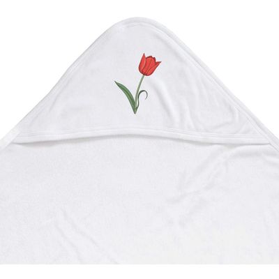 Azeeda 'Single Red Tulip' Baby Hooded Towel (HT00041550)