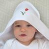 Azeeda 'Single Red Tulip' Baby Hooded Towel (HT00041550) view 2