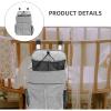 Abaodam Crib Hanging Diaper Bag, Gray Fabric Cradle Storage Organizer with Multiple Pockets, Bed Caddy for Nursery and Daycare Use view 3