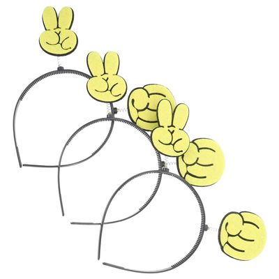Uonlytech 3pcs Rock Paper Scissors Hairband Set Cute Adorable Headband for Party Costume Multi-function Portable Hair Accessory for Festivals