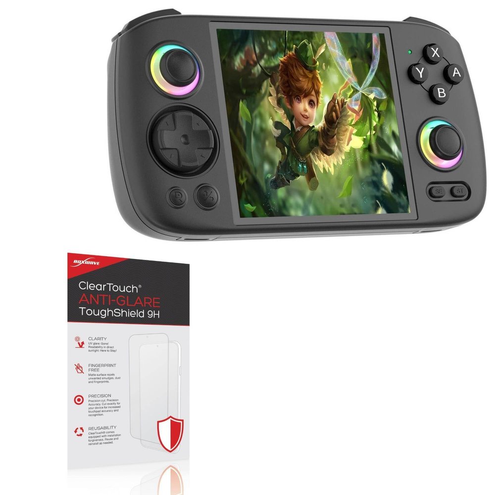 BoxWave Screen Protector Compatible With Apple Voacle RG Cube Retro Handheld Game Console (3.95 in) - ClearTouch Anti-Glare ToughShield 9H (2-Pack), Anti-Glare 9H Tough Flexible Film Screen Protector