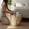 Extra Large Shoulder Bag Beach Bag Kiondo Kenya Fair Trade: Tan Diameter: 25" x Height: 13" With Straps: 19" view 1