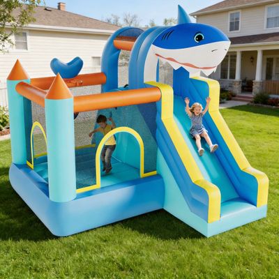 Garvee Inflatable Bounce House, Kids Bounce House, Jump Bouncer with Air Blower and Slide, Jumping Family Backyard Bouncy Castle for Indoor & Outdoor
