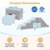 HONEY JOY Toddler Climbing Toys Indoor, 4-Piece Foam Climbing Blocks, Modular Crawling & Sliding Activity Play Structure, Baby Gym Equipment Playground, Soft Play Climbing for Toddlers (Gray) view 3