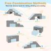 HONEY JOY Toddler Climbing Toys Indoor, 4-Piece Foam Climbing Blocks, Modular Crawling & Sliding Activity Play Structure, Baby Gym Equipment Playground, Soft Play Climbing for Toddlers (Gray) view 4