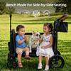 TOFUUMI Stroller Wagon for 2 Kids, Foldable 2-Seater with Canopy view 4