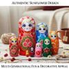 hhhlsl Russian Nesting Dolls Set of 7 Sunflower Print Wood Matryoshka Doll for Kids, Adults view 2