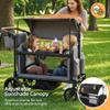 TOFUUMI Stroller Wagon for 2 Kids, Foldable 2-Seater with Canopy view 2