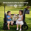 TOFUUMI Stroller Wagon for 2 Kids, Foldable 2-Seater with Canopy view 4