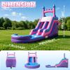 26FT Inflatable Water Slide with 1M Wide Slide, Climbing Wall & Basketball Set, 0.6mm PVC Backyard Water Park with Large Splash Pool for Kids and Adults view 2