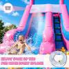 26FT Inflatable Water Slide with 1M Wide Slide, Climbing Wall & Basketball Set, 0.6mm PVC Backyard Water Park with Large Splash Pool for Kids and Adults view 4