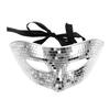 BCOATH Silver Mirror Sequin for Women, Handmade Glitter Half Face Mask Party Prop for Halloween, Carnival, Dance, Reflective Costume Accessory view 1