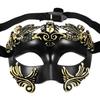 BESPORTBLE Halloween Half Face Warrior Mask Black Gold Roman Style Cosplay Party Prop for Men Masquerade Costume Accessory view 1