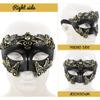 BESPORTBLE Halloween Half Face Warrior Mask Black Gold Roman Style Cosplay Party Prop for Men Masquerade Costume Accessory view 3