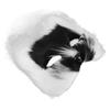 BCOATH Fox Cosplay Half Face Mask for Women and Men, Plush Long Fur Black and White Animal Party Mask for Halloween Masquerade and Costume Play view 1