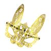 Abaodam Rabbit Masquerade Half Face Mask for Women, Gold Metal Bunny Mask with Rhinestones, Carnival Party Costume Accessory for Halloween and Masquerade Events view 1