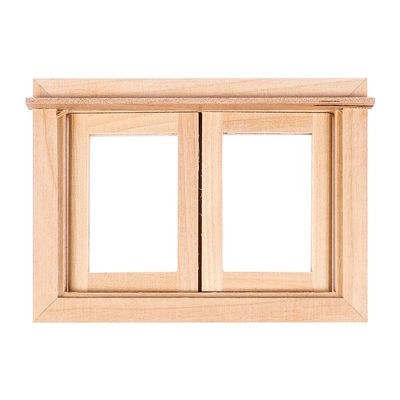 ARTIBETTER 12 Scale Simulated Furniture Accessory Wooden Two-Grid Sliding Window for Mini House Decoration and Diorama Layout