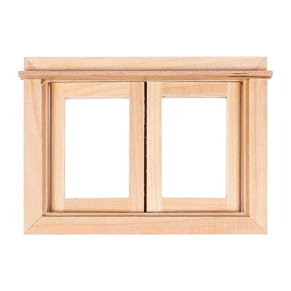 ARTIBETTER 12 Scale Simulated Furniture Accessory Wooden Two-Grid Sliding Window for Mini House Decoration and Diorama Layout