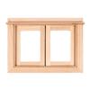 ARTIBETTER 12 Scale Simulated Furniture Accessory Wooden Two-Grid Sliding Window for Mini House Decoration and Diorama Layout view 1