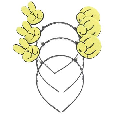 GARVALON 3pcs Cute Rock Paper Scissors Hand Gesture Headbands for Party Cosplay Supplies Reusable Portable Hair Bands for Festival Accessories